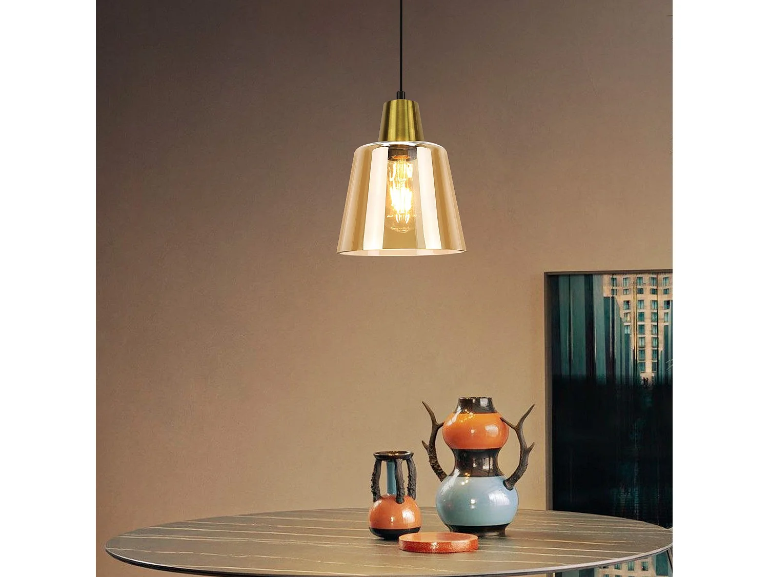 Lampe à Suspension Pour Table à Manger 3 Flammes En Verre Vintage E27 Lampe Suspendue Pour Salon