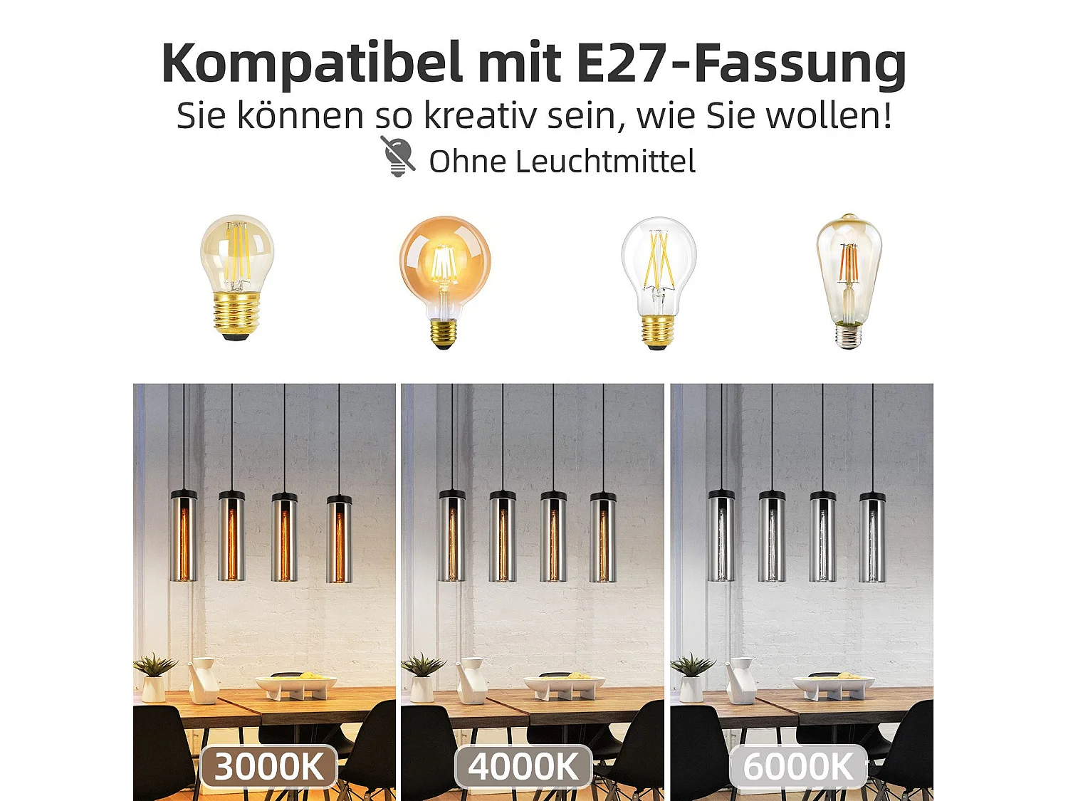 Retro Pendelleuchte Esstischlampe Glas matt schwarz 1 flammig E27