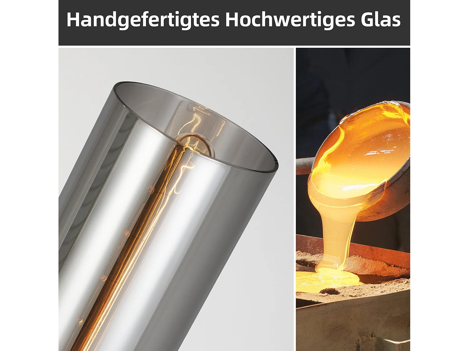 Retro Pendelleuchte Esstischlampe Glas matt schwarz 1 flammig E27