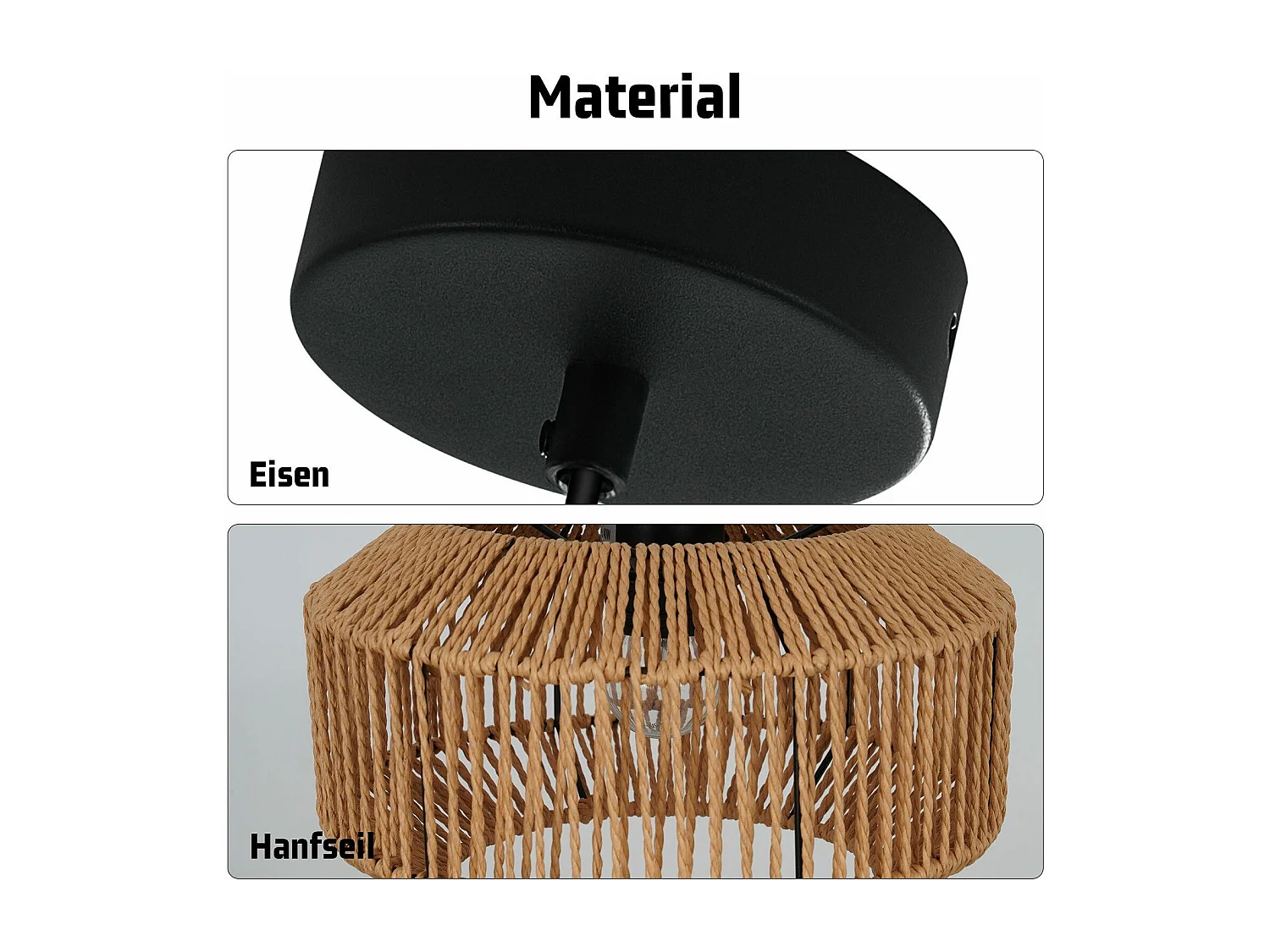 NETTLIFE Vintage Eettafel Hanglamp 1 Lamp Hennep Touw Lantaarn Ontwerp E27 Eetkamerlamp