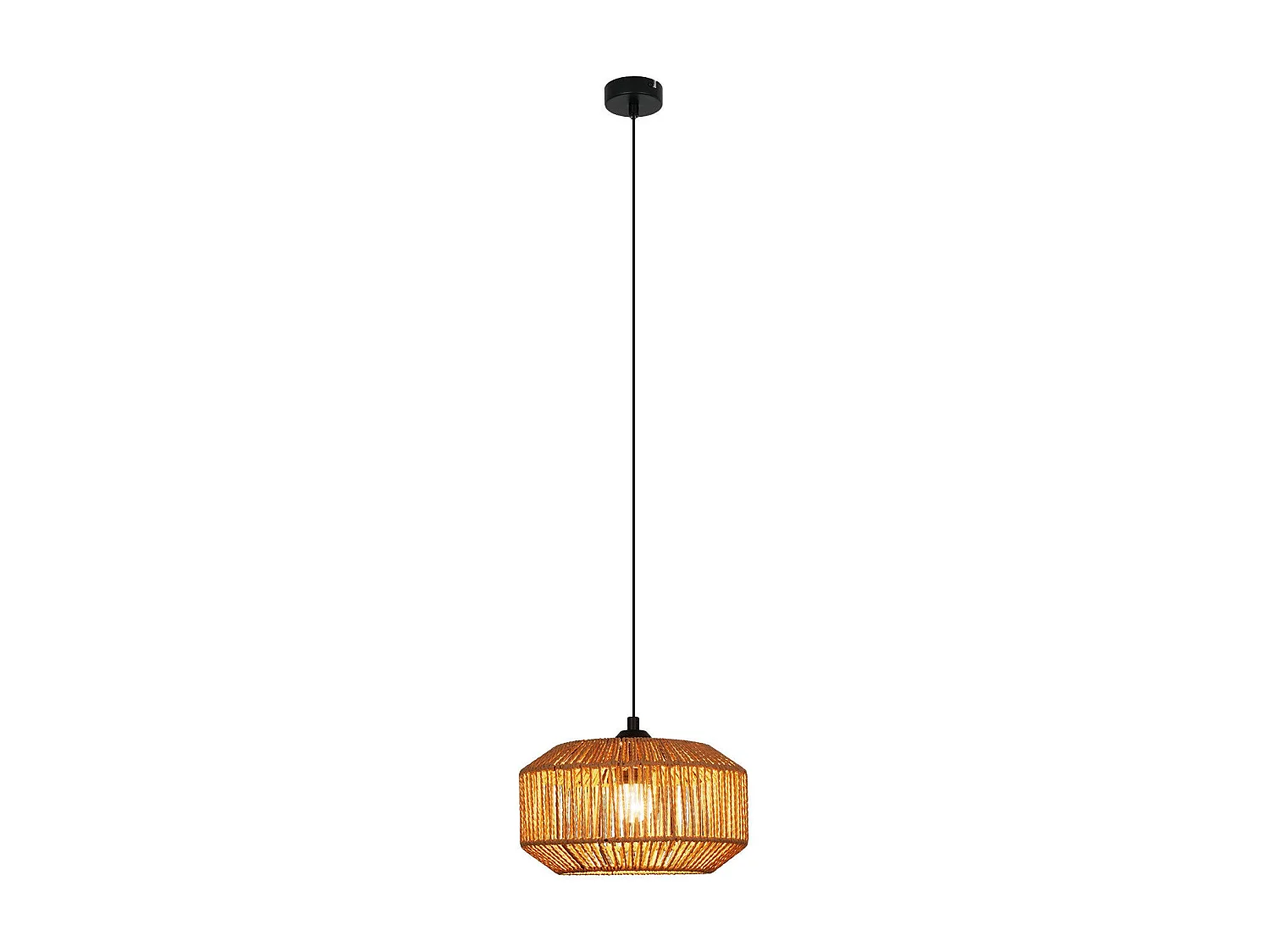 NETTLIFE Vintage Esstisch Pendelleuchte 1 flammig Hanfseil Laterne Design E27 Esszimmerlampe