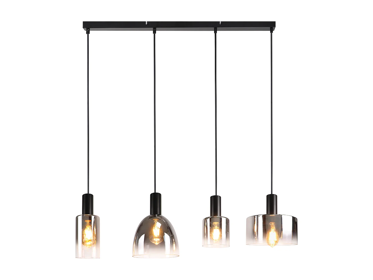 Lampe à Suspension Pour Table à Manger Vintage En Verre Gris Fumé E27 Réglable En Hauteur Pour Salon