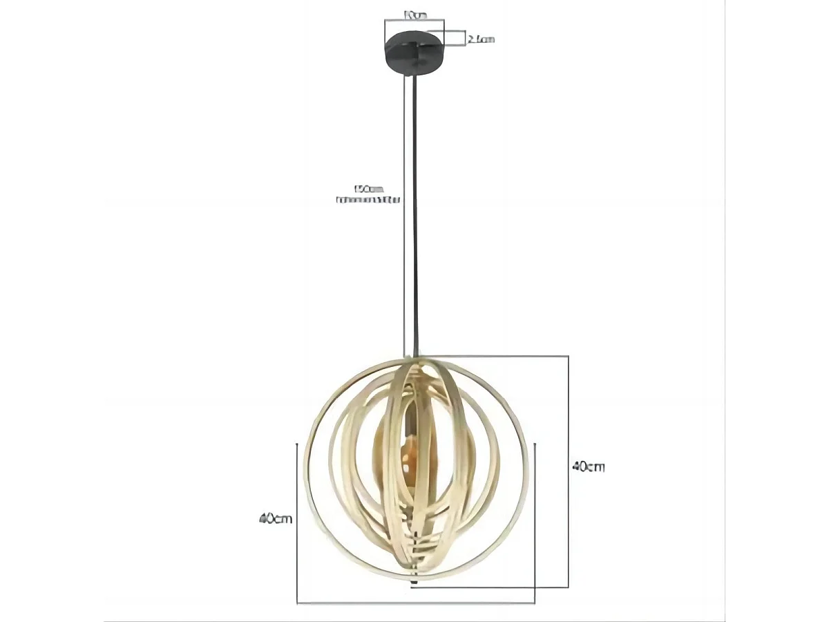 NETTLIFE Lustre en bois blanc, suspension Vinatge E27, style maison de campagne