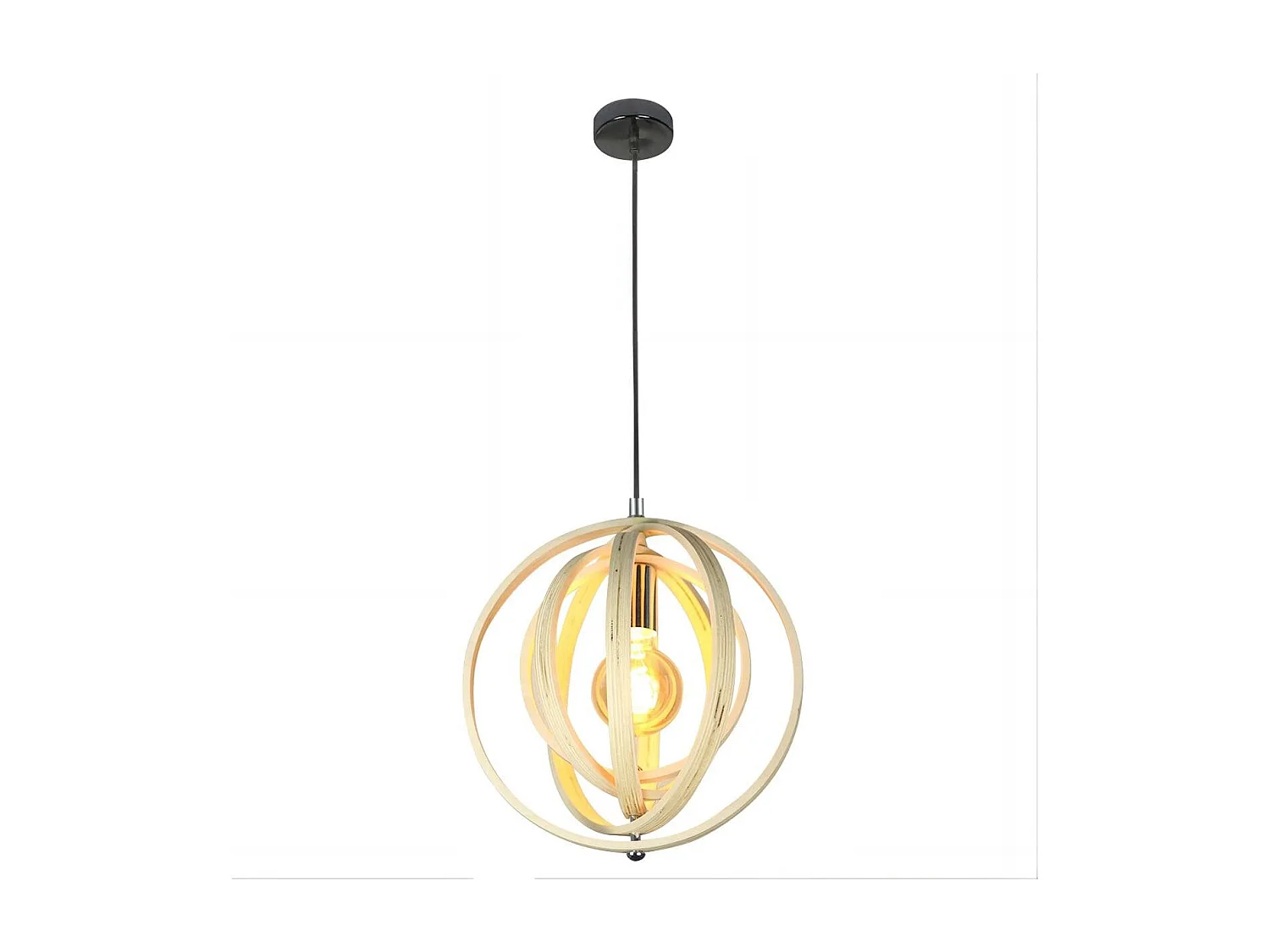 NETTLIFE Lustre en bois blanc, suspension Vinatge E27, style maison de campagne