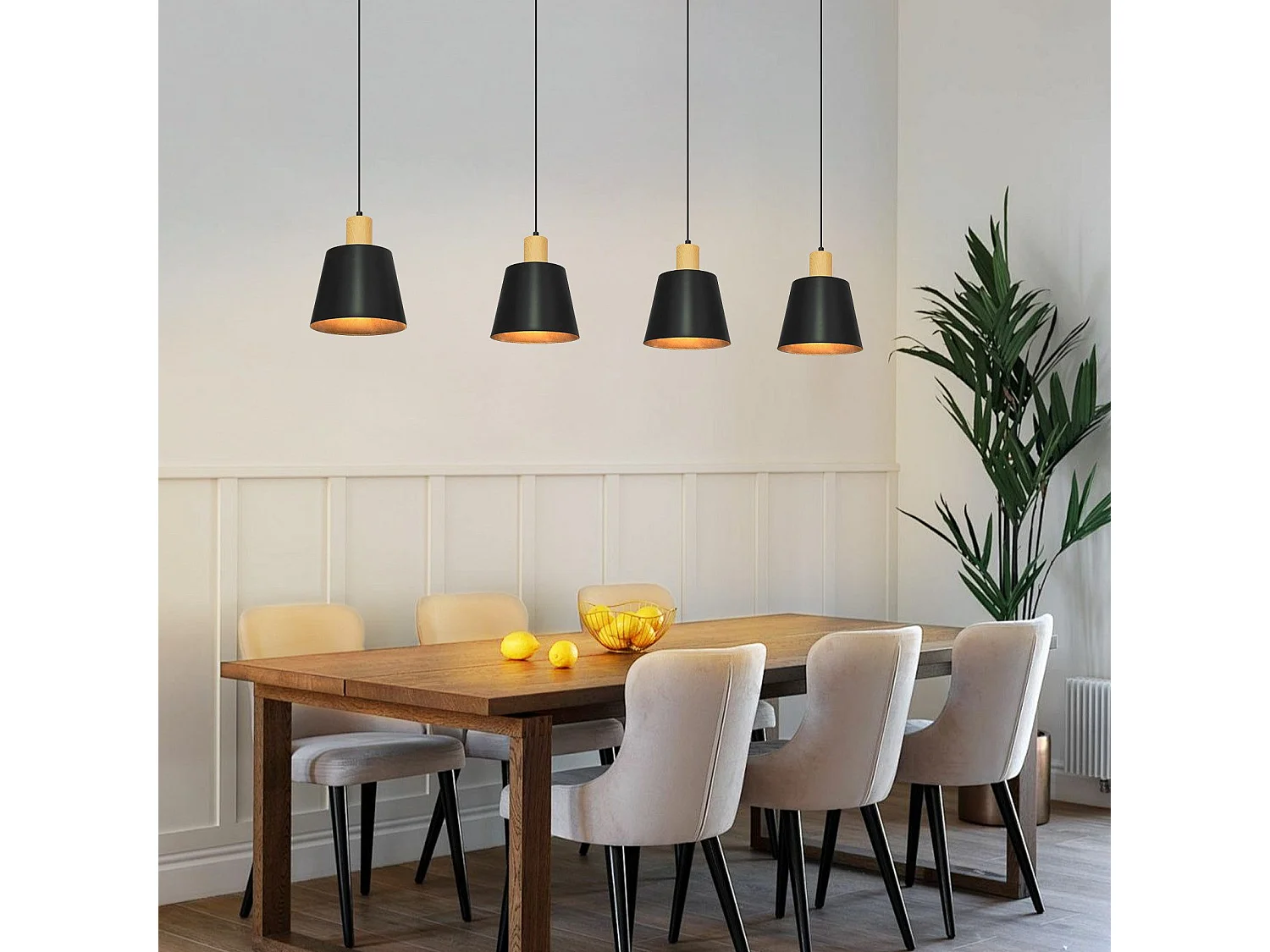 NETTLIFE Suspension Vintage Salle à Manger 2x Lampe Suspendue Noire Lampe Suspendue Industrielle E27 Métal Rétro