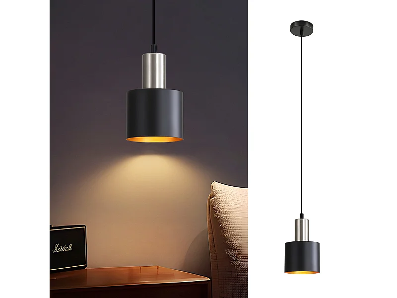 NETTLIFE Pendellampe Esstisch Pendelleuchte E27 Schwarz Pendelleuchte Retro Nachttisch Höhenverstellbar