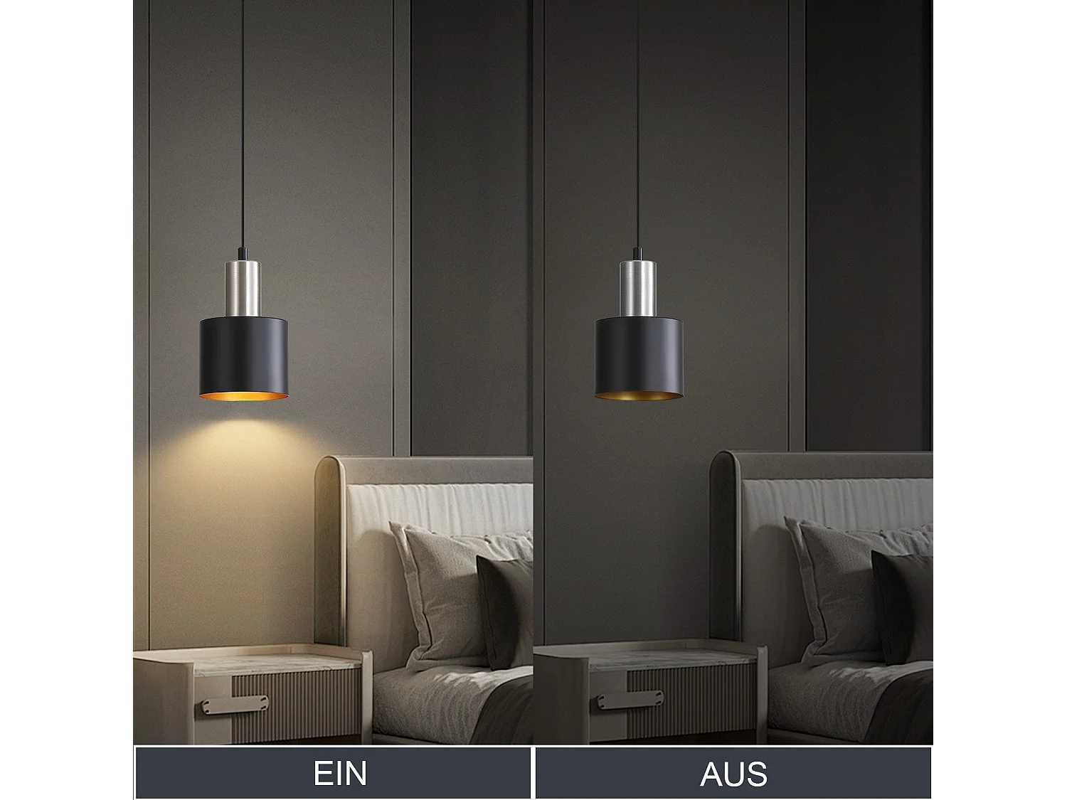 NETTLIFE Lampe suspendue table à manger suspension E27 suspension noire rétro table de chevet réglable en hauteur