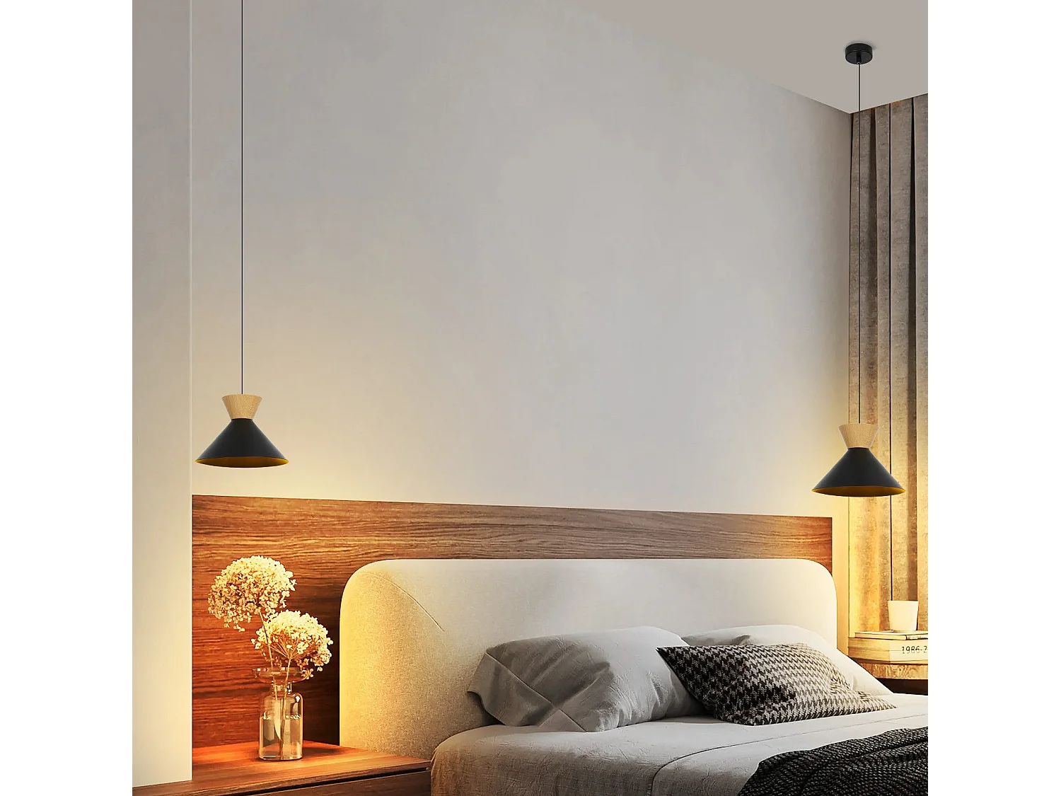 NETTLIFE Vintage Lampa wisząca do jadalni 2x Czarna lampa wisząca Industrialna lampa wisząca E27 Metal Retro