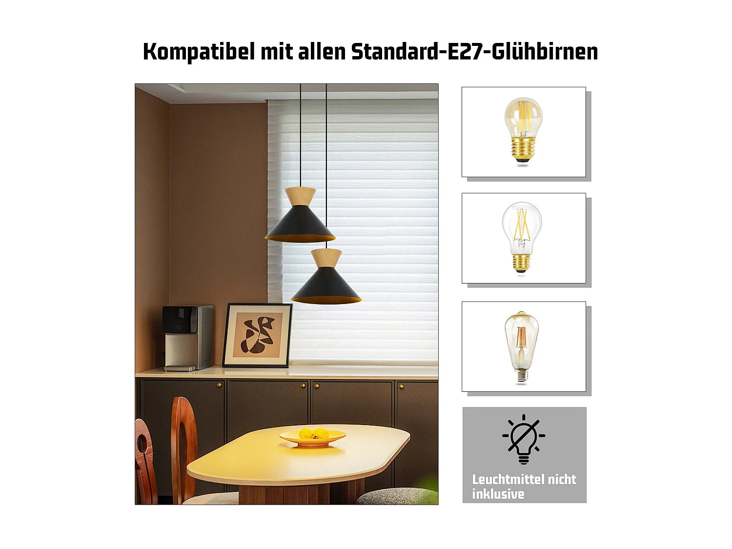 NETTLIFE Suspension Vintage Salle à Manger 2x Lampe Suspendue Noire Lampe Suspendue Industrielle E27 Métal Rétro