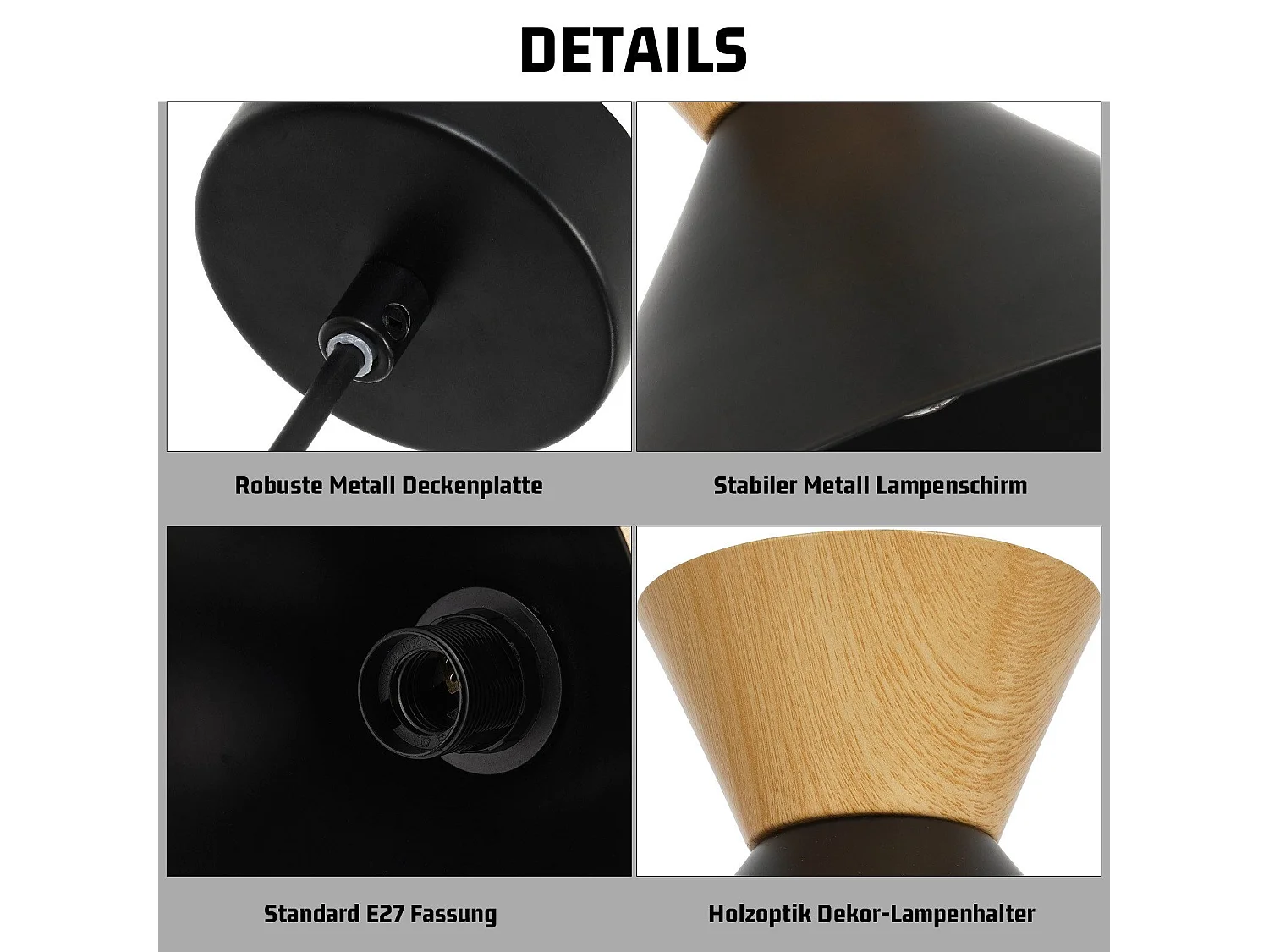 NETTLIFE Suspension Vintage Salle à Manger 2x Lampe Suspendue Noire Lampe Suspendue Industrielle E27 Métal Rétro