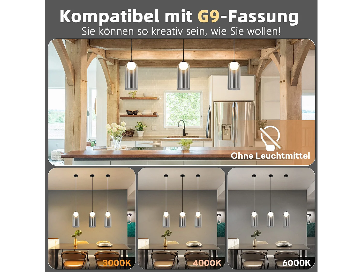 Lampe à Suspension 1er Vintage Pour Table à Manger Gris Fumé G9 Ovale Hauteur Réglable Pour Salon