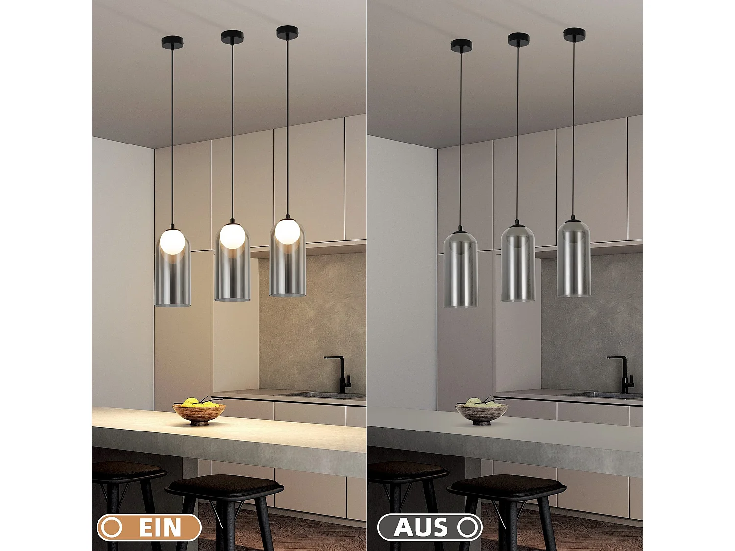 1e Vintage Hanglamp Voor Eettafel Smoky Grey G9 Ovaal Hoogte Verstelbaar Voor Woonkamer