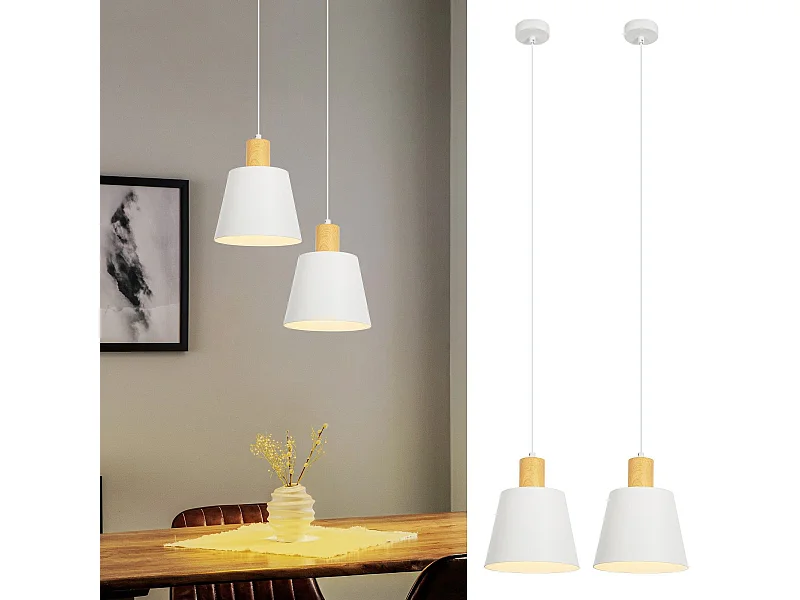NETTLIFE Vintage Hanglamp Eetkamer 2x Hanglamp Industriële Hanglamp E27 Metaal Retro