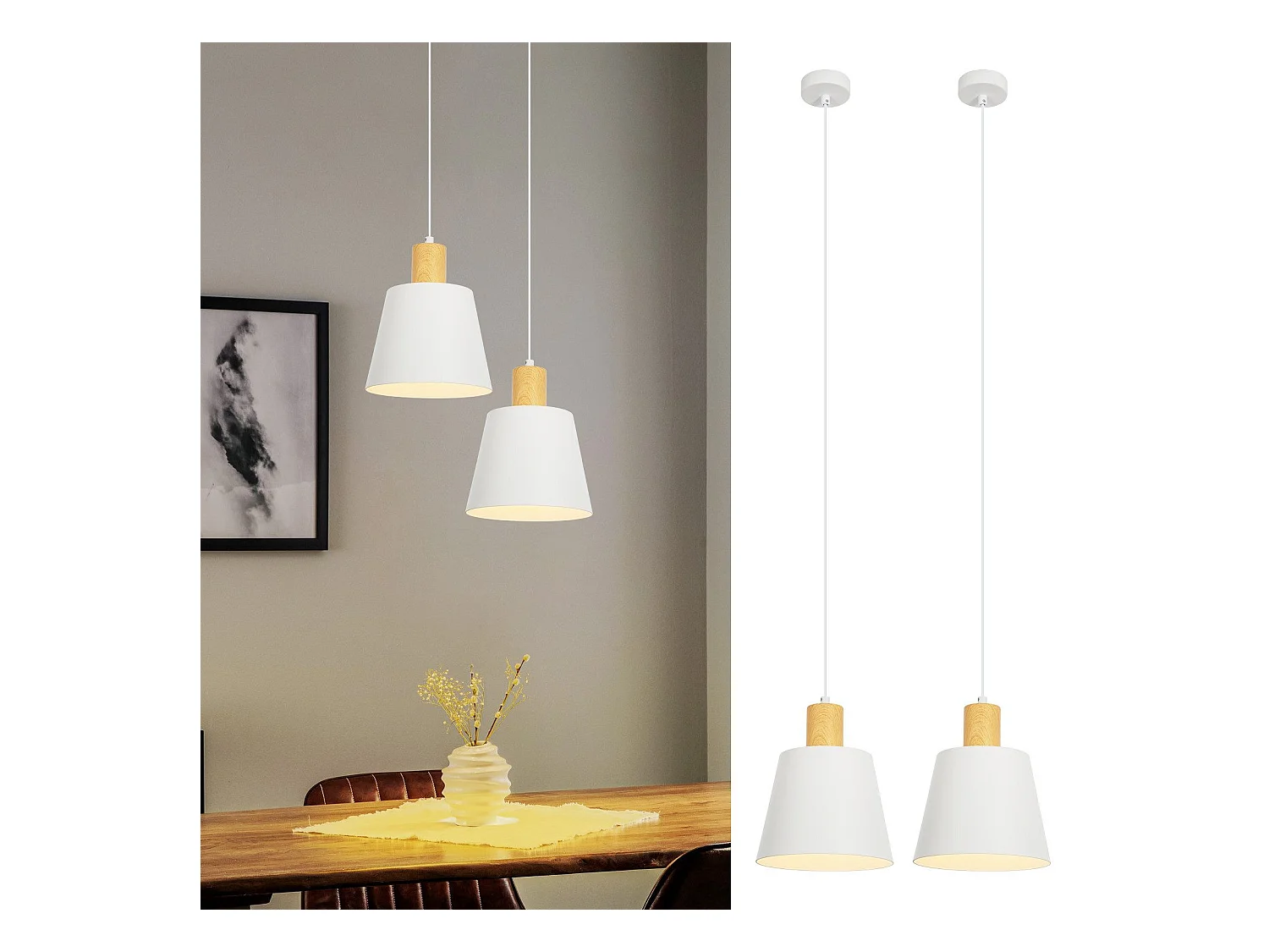 NETTLIFE Vintage Lampa wisząca Jadalnia 2x Lampa wisząca Industrialna Lampa wisząca E27 Metal Retro