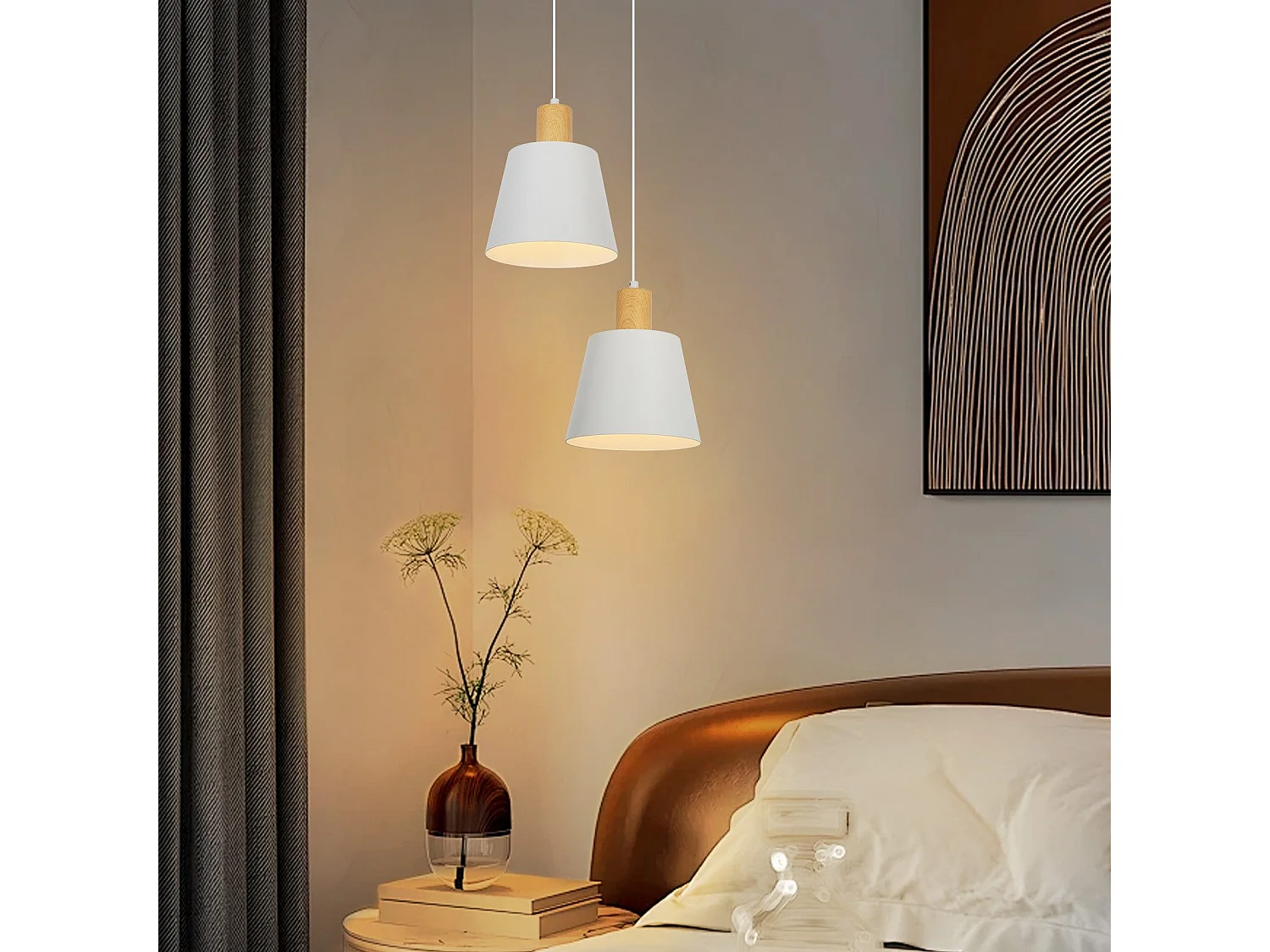 NETTLIFE Vintage Hanglamp Eetkamer 2x Hanglamp Industriële Hanglamp E27 Metaal Retro