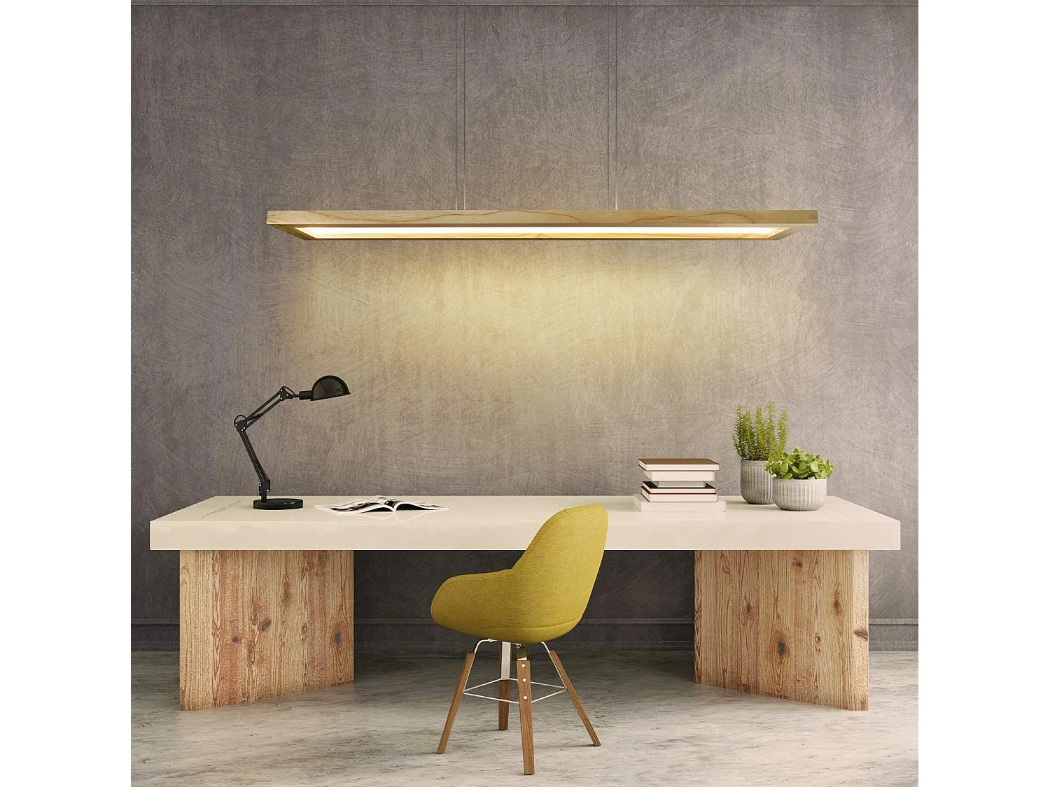 NETTLIFE Esszimmer Pendelleuchte Holz 38W dimmbar mit Fernbedienung 100CM LED Pendelleuchte
