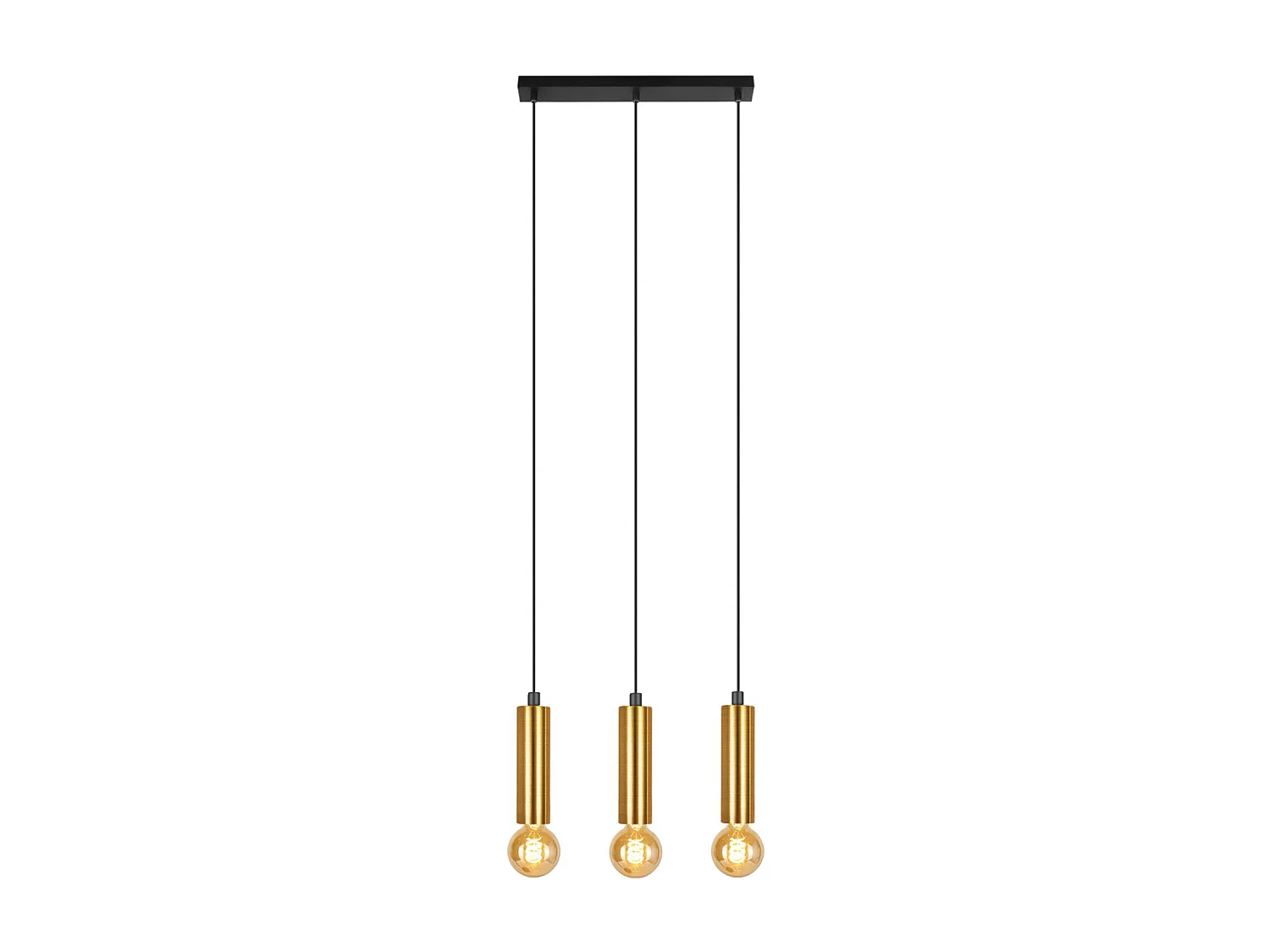 NETTLIFE Suspension or 3 ampoules lampe suspendue - lampe suspendue table à manger E27 industrielle métal suspendue