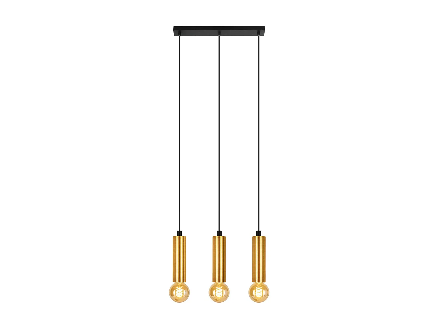 NETTLIFE Suspension or 3 ampoules lampe suspendue - lampe suspendue table à manger E27 industrielle métal suspendue