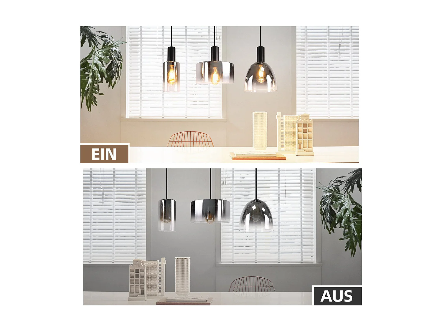 Lampe à Suspension Pour Table à Manger Vintage En Verre Gris Fumé E27 Réglable En Hauteur Pour Salon