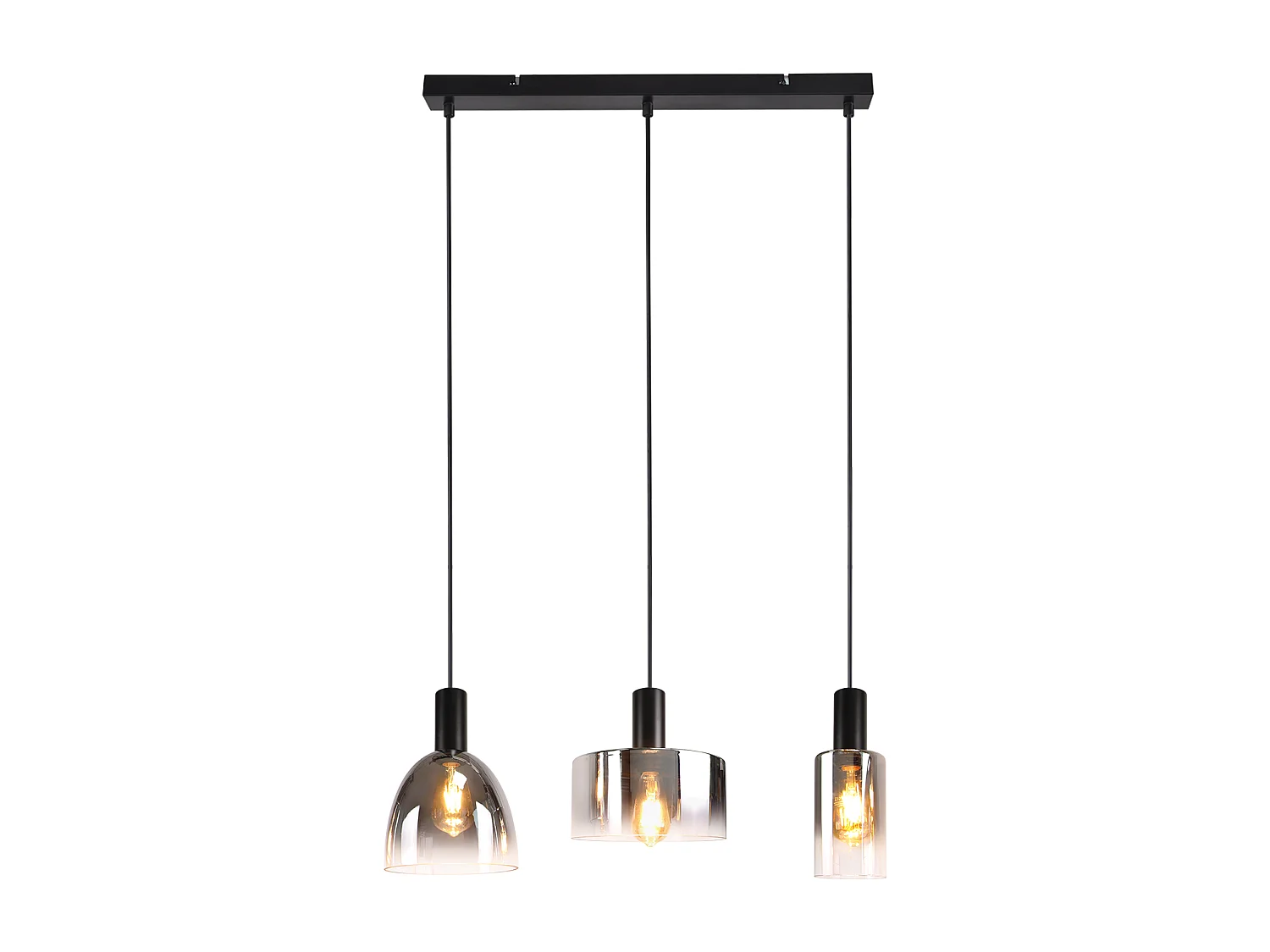 Lampe à Suspension Pour Table à Manger Vintage En Verre Gris Fumé E27 Réglable En Hauteur Pour Salon