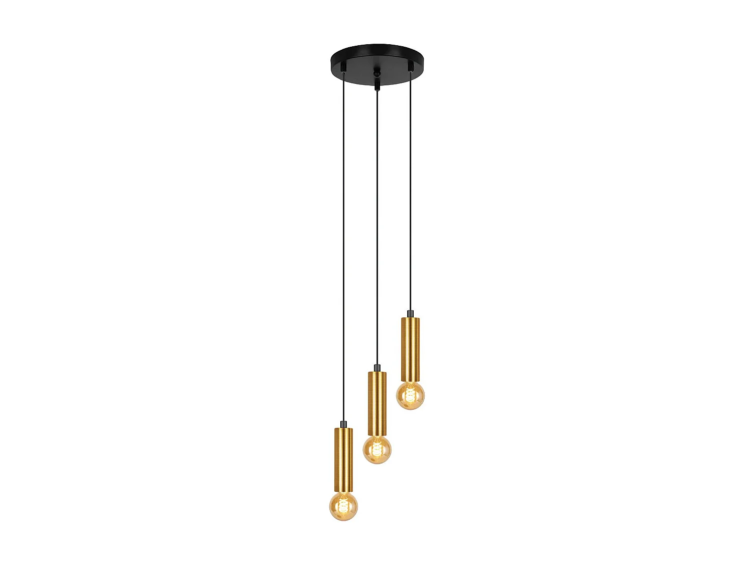 NETTLIFE Pendelleuchte 3 Flammig Gold Hängelampe E27 Industrial Esszimmerlampe Metall Esstisch