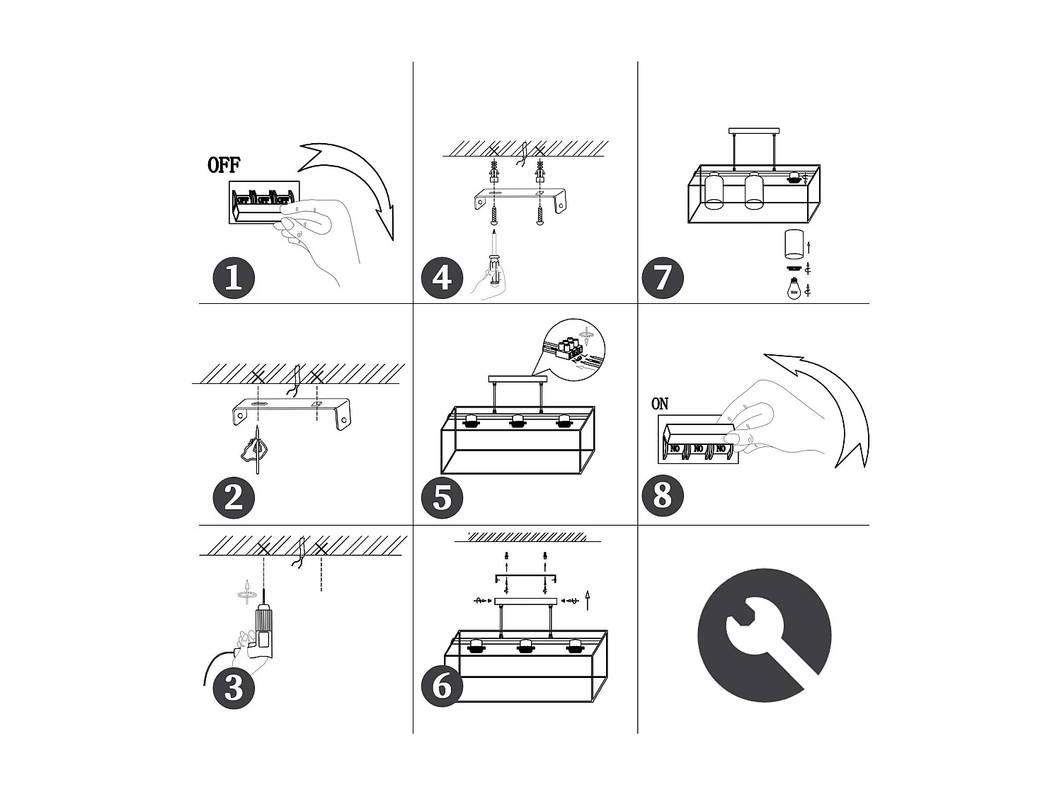 NETTLIFE Lampe à suspension noire 3 flammes en verre vintage E27 lampe à suspension réglable en hauteur