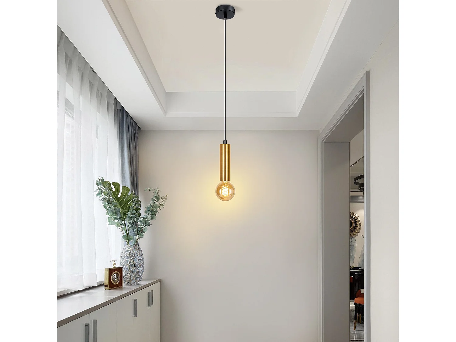 NETTLIFE Lampa wisząca do jadalni 1 żarówka Lampa wisząca E27 Industrialna lampa wisząca