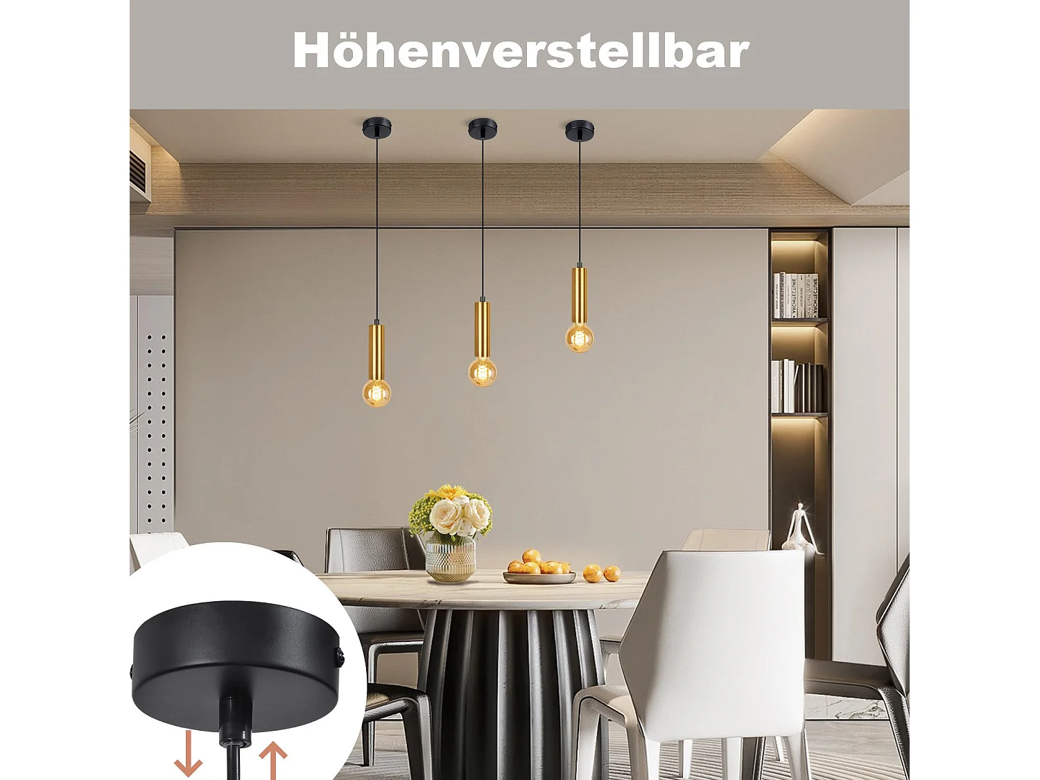 NETTLIFE Lampe suspendue table à manger 1 ampoule suspension  lampe suspendue E27 industrielle