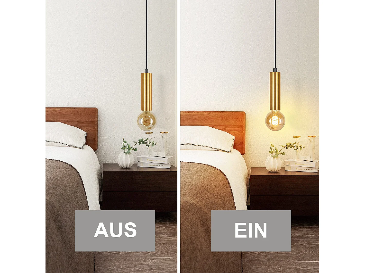 NETTLIFE Lampe suspendue table à manger 1 ampoule suspension  lampe suspendue E27 industrielle