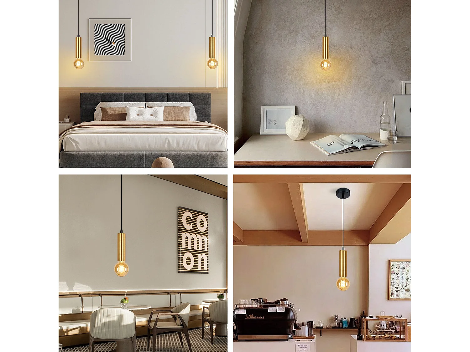 NETTLIFE Lampe suspendue table à manger 1 ampoule suspension  lampe suspendue E27 industrielle