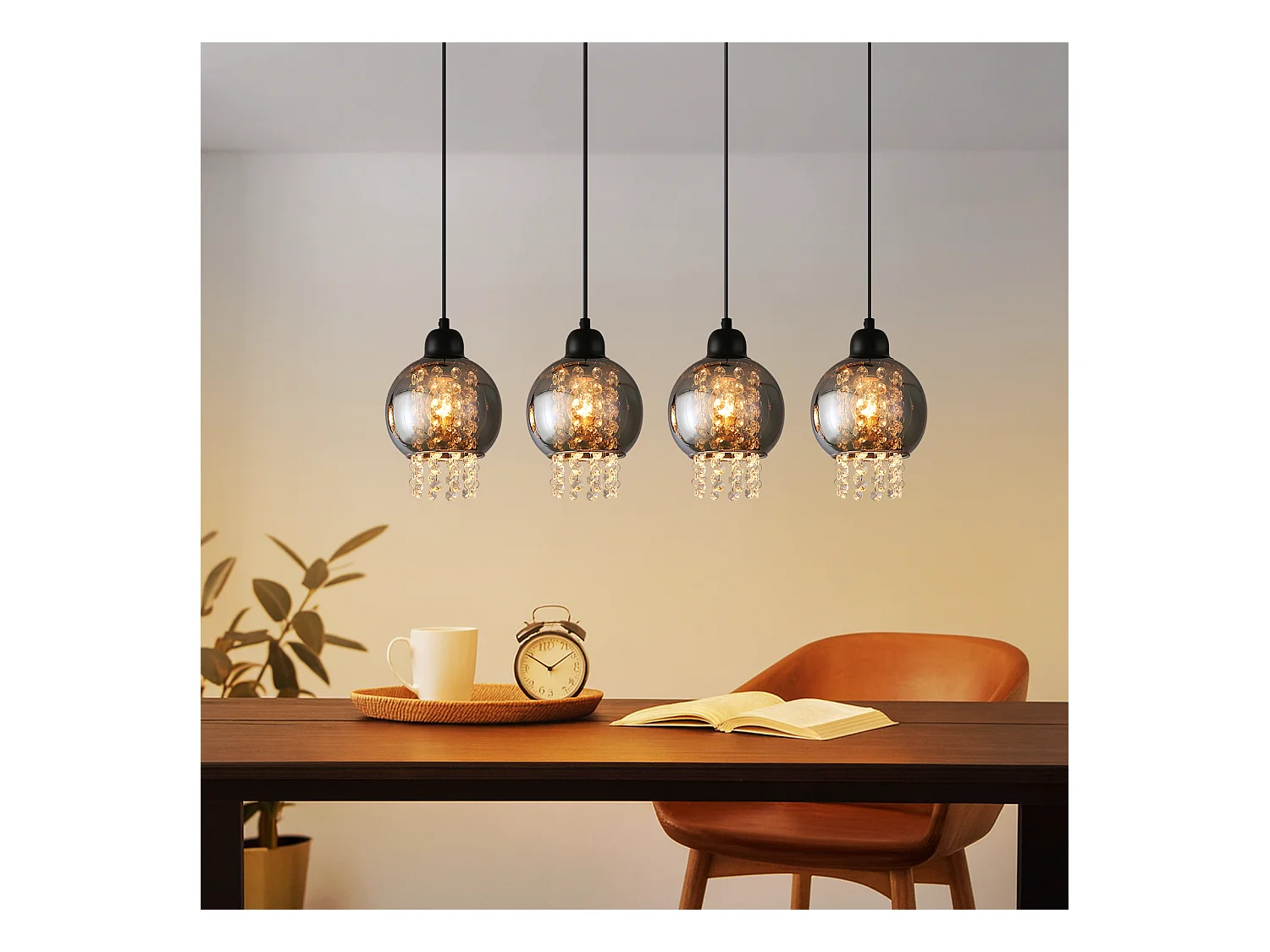 Lampe Suspendue Pour Table à Manger En Cristal Noir E27 Lampe Suspendue Moderne Pour Salon