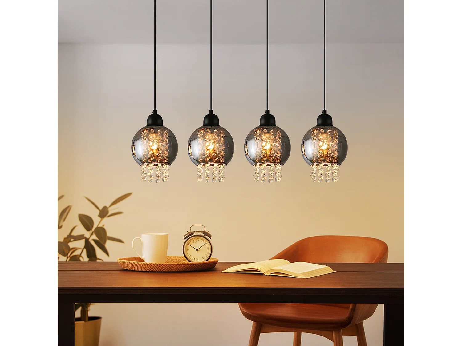 Lampe Suspendue Pour Table à Manger En Cristal Noir E27 Lampe Suspendue Moderne Pour Salon