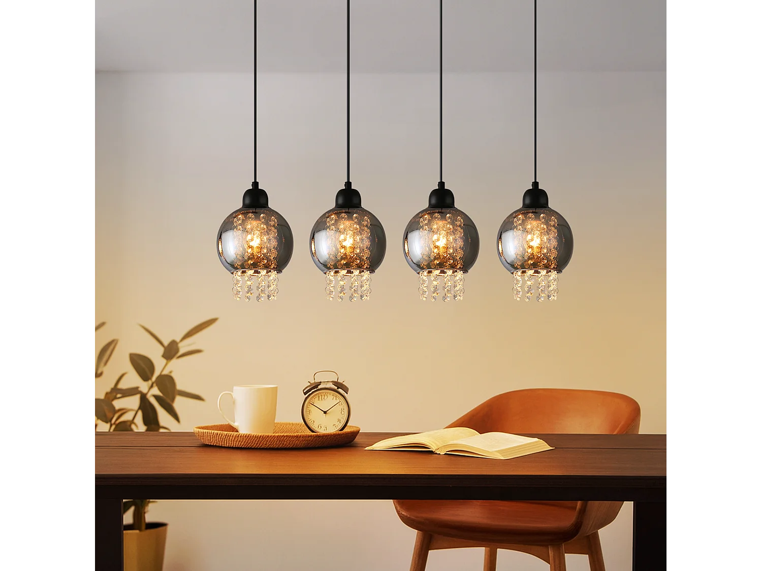 Lampe Suspendue Pour Table à Manger En Cristal Noir E27 Lampe Suspendue Moderne Pour Salon