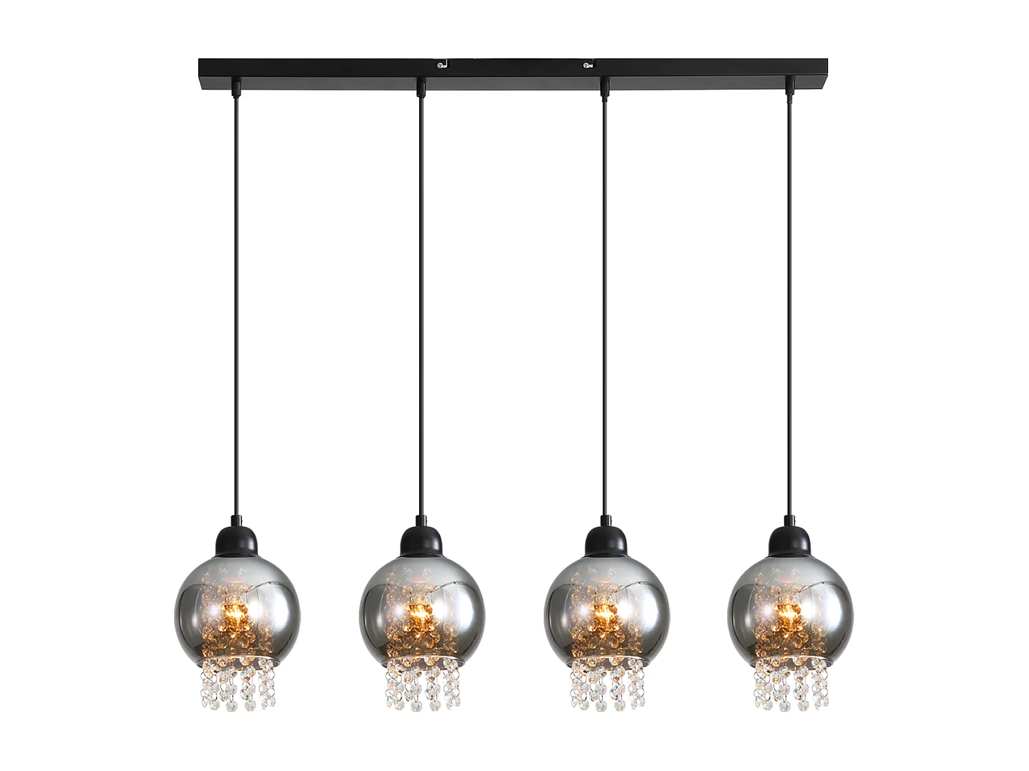 Schwarz Kristall Esstisch Anhänger Licht E27 Moderne Hängende Lampe Für Wohnzimmer