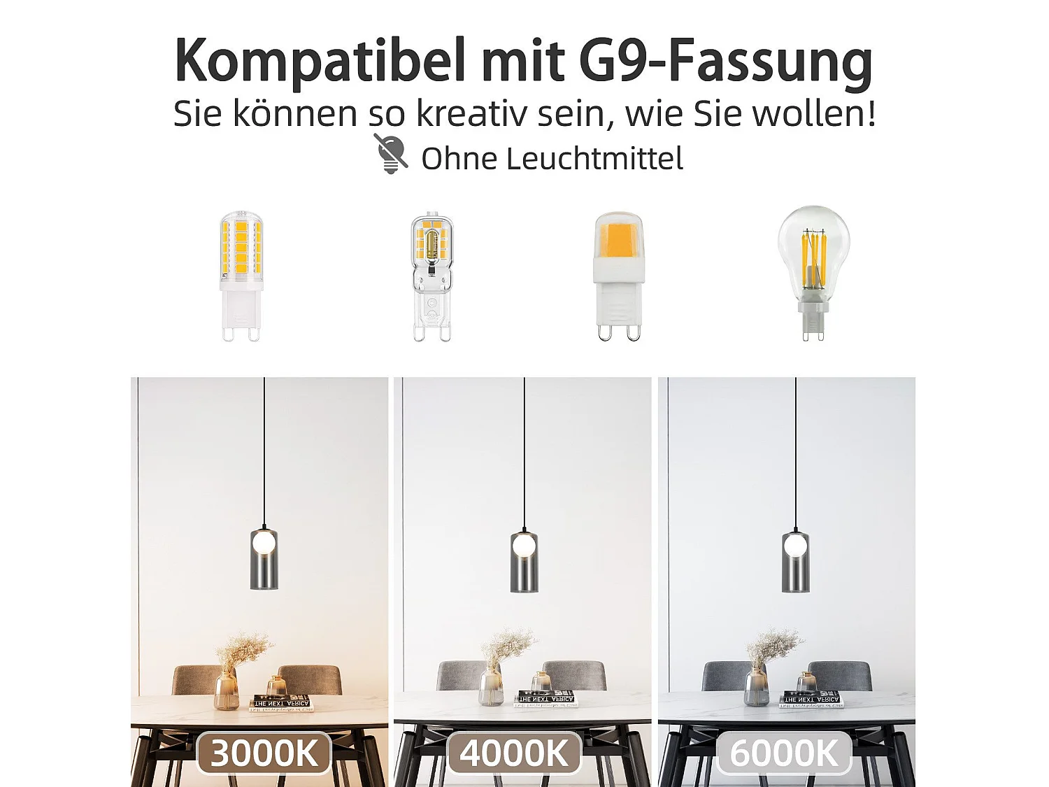 Lampe à Suspension  1er Vintage Pour Table à Manger, Gris Fumé, G9, Ovale, Hauteur Réglable, Pour Salon