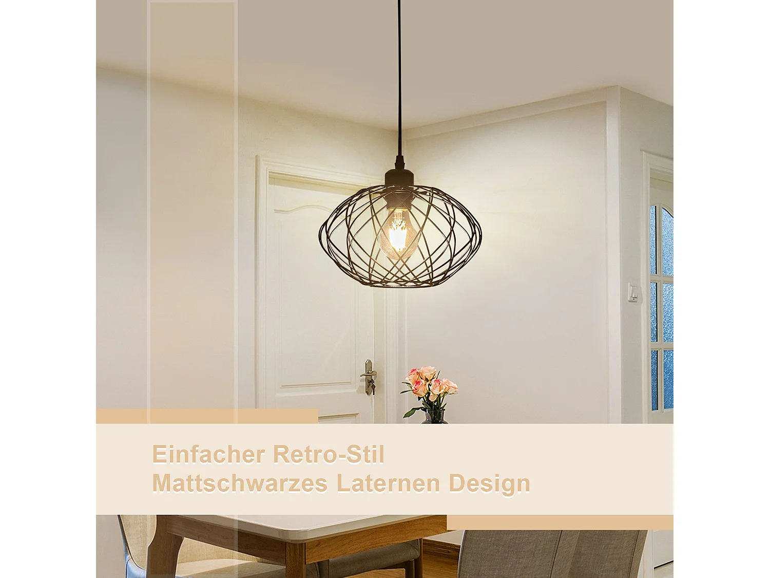 NETTLIFE Lampe à suspension Lampe à suspension noire industrielle - Lampe à suspension Métal Vintage E27 Lampe à suspension Rétro