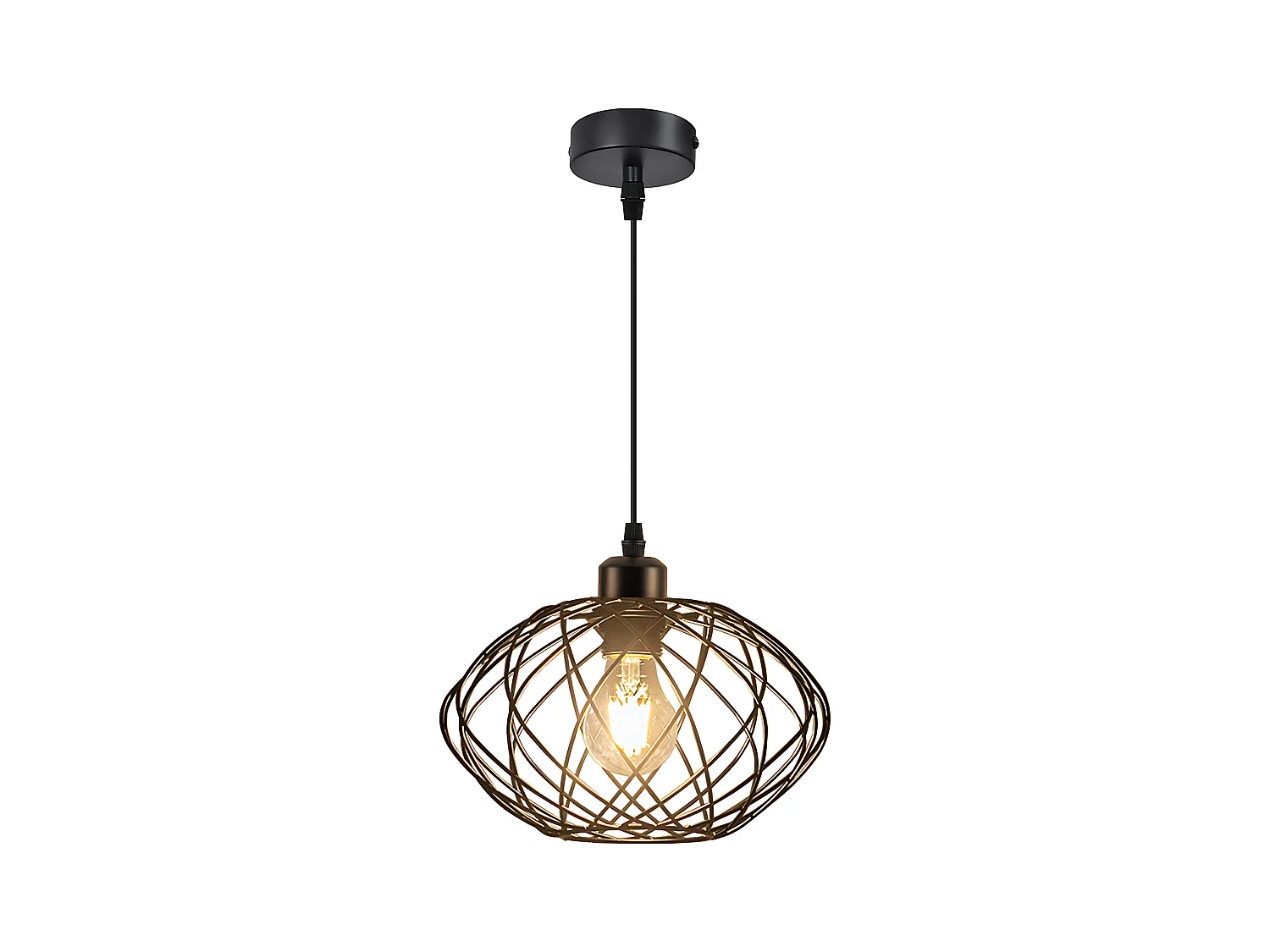 NETTLIFE Lampe à suspension Lampe à suspension noire industrielle - Lampe à suspension Métal Vintage E27 Lampe à suspension Rétro