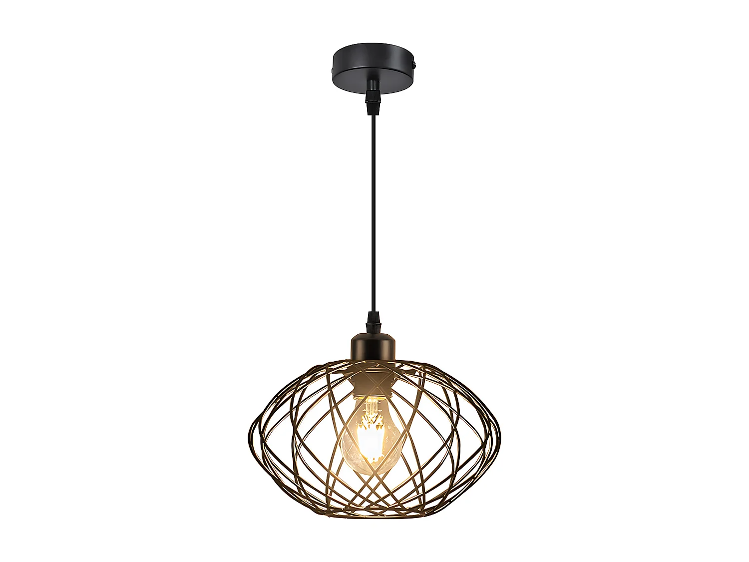 NETTLIFE Lampe à suspension Lampe à suspension noire industrielle - Lampe à suspension Métal Vintage E27 Lampe à suspension Rétro