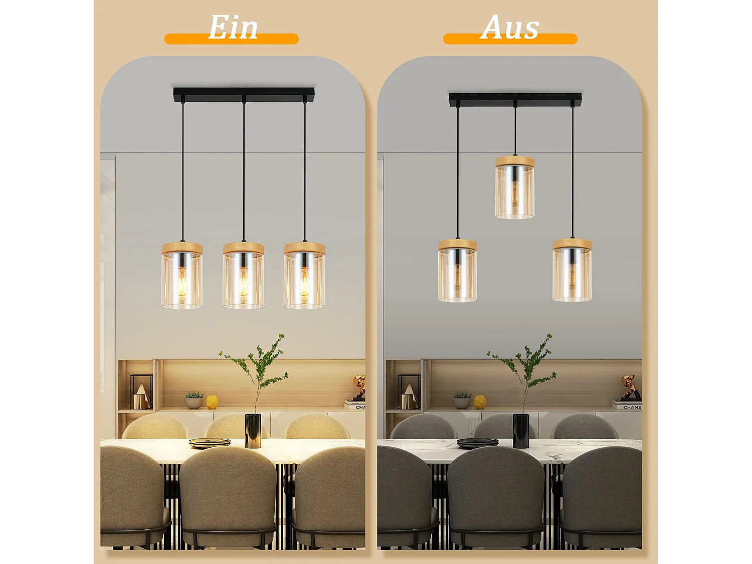 Lampe à Suspension Pour Table à Manger 3 Flammes En Verre Vintage E27 Lampe Suspendue Pour Salon