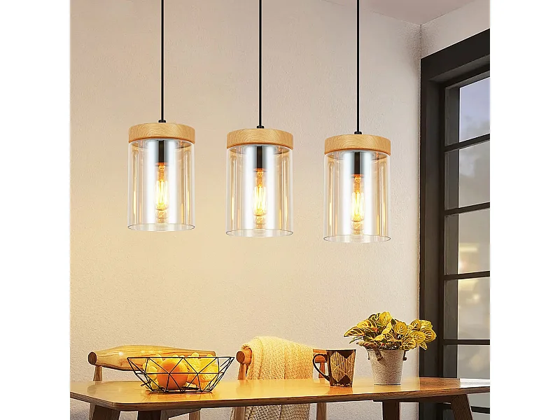 Vintage glazen 3-vlams eettafel hanglamp E27 hanglamp voor woonkamer