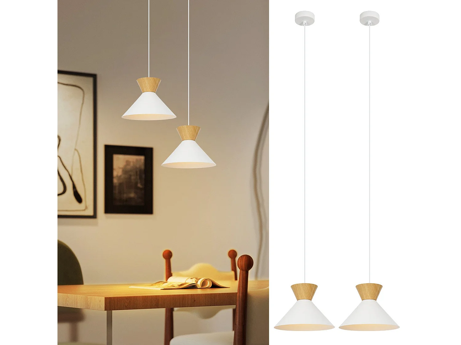 NETTLIFE Suspension Vintage Salle à Manger 2x Lampe Suspendue Lampe Suspendue Industrielle E27 Métal Rétro