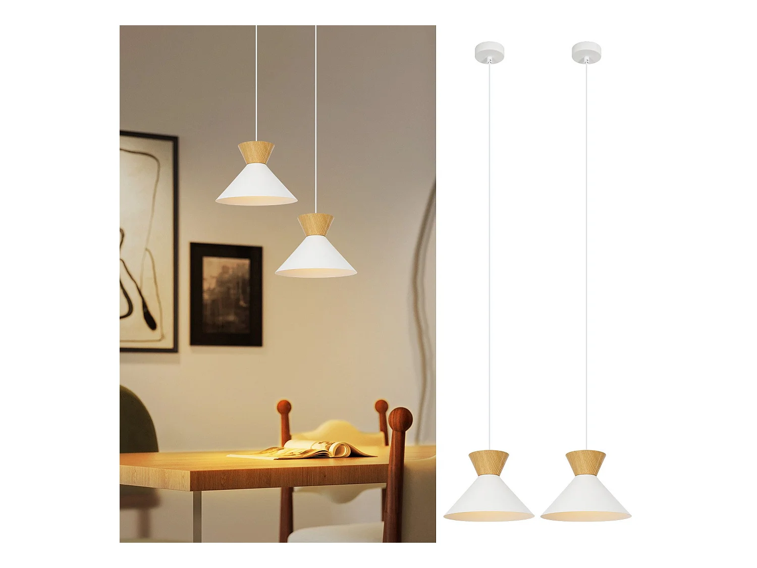 NETTLIFE Vintage Lampa wisząca Jadalnia 2x Lampa wisząca Industrialna Lampa wisząca E27 Metal Retro