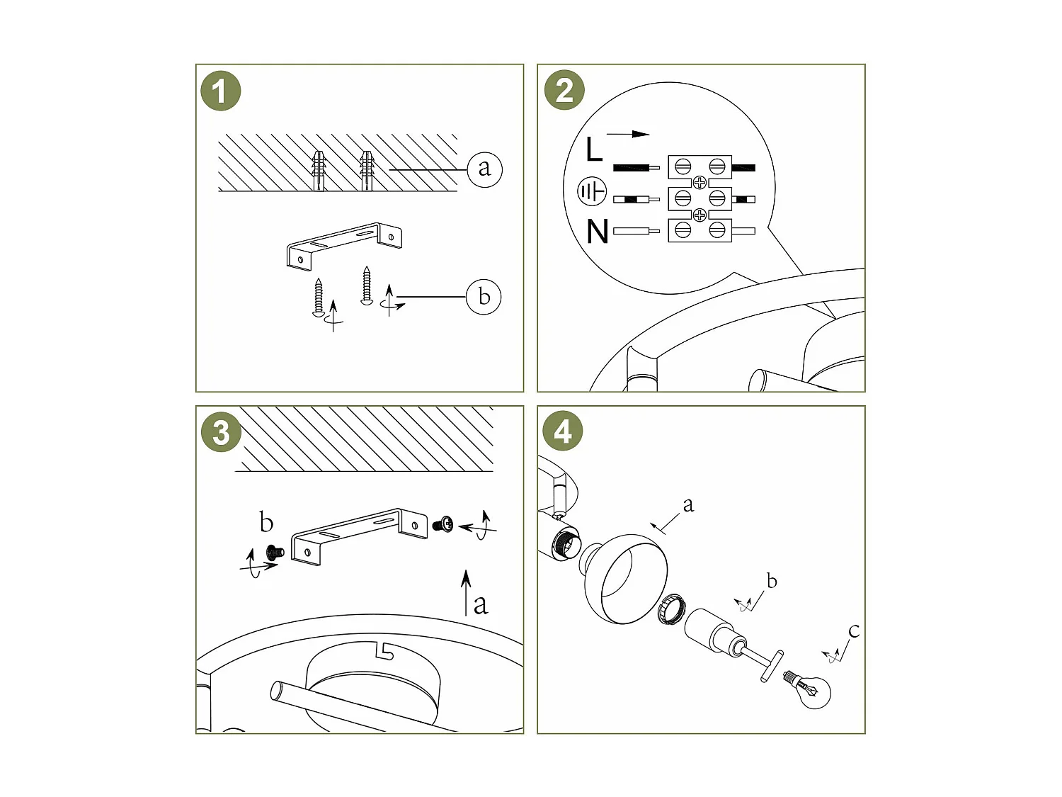 NETTLIFE Spot de plafond 3 flammes E14 plafonnier vintage orientable à 350° pour couloir salon