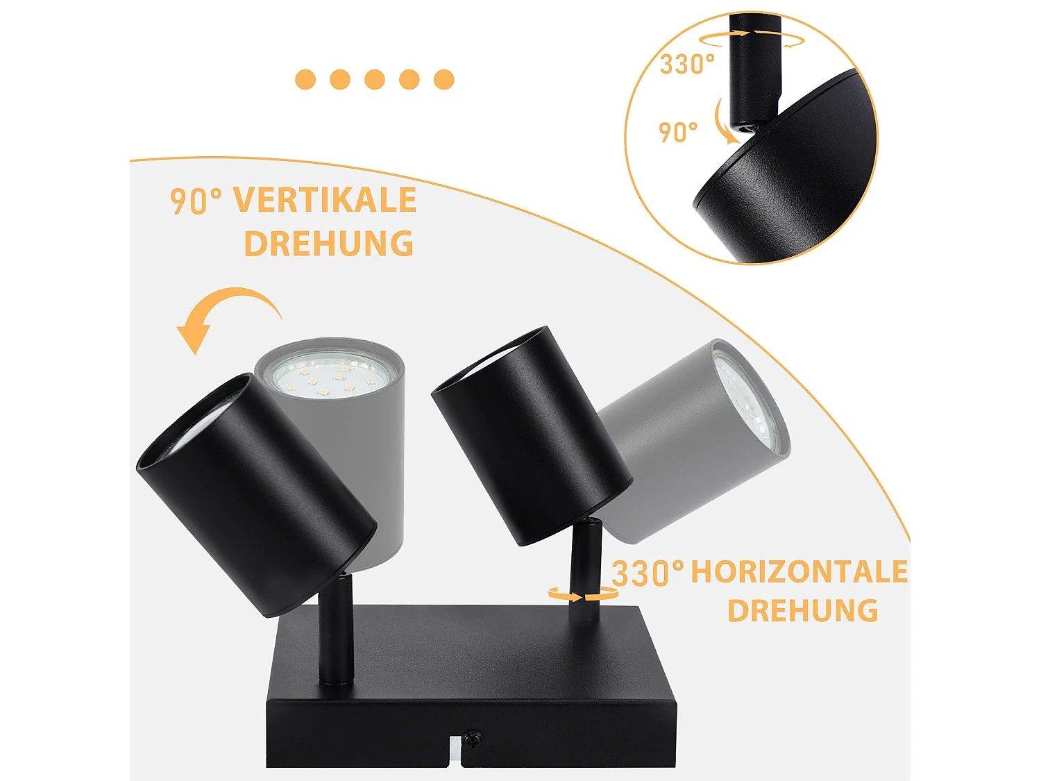 NETTLIFE Plafondspot Woonkamer 2 Lampen Zwart GU10 Draaibare Plafondlamp Moderne Binnenspot voor Slaapkamer Keuken