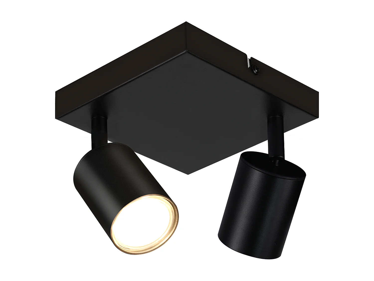 NETTLIFE Spot de plafond salon 2 ampoules noir GU10 plafonnier pivotant spot intérieur moderne pour chambre cuisine