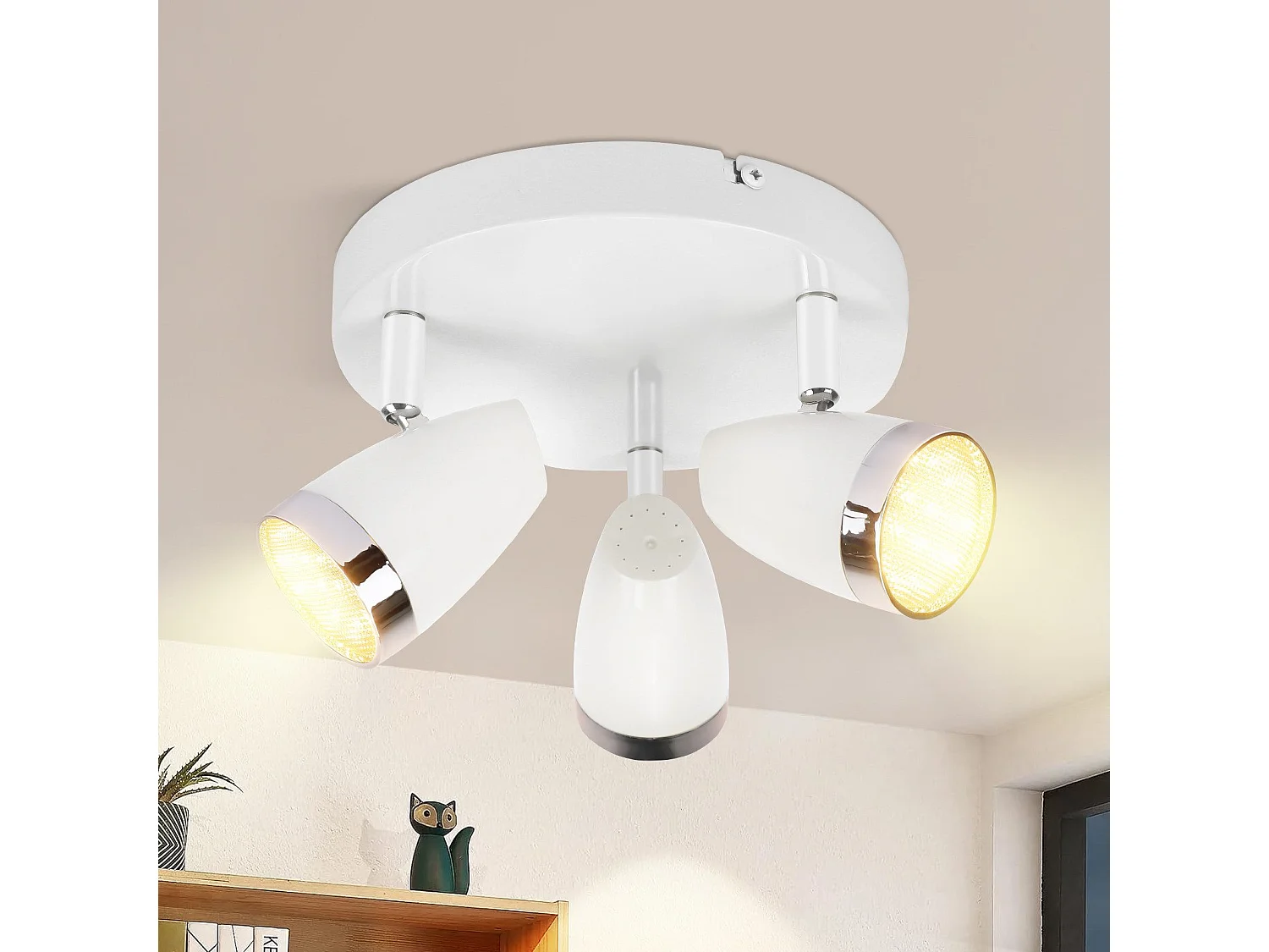 Foco de techo LED NETTLIFE 3 focos moderno 4W blanco cálido 3000K