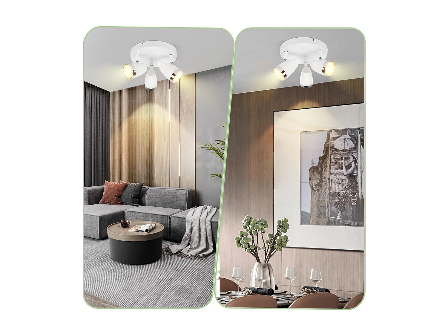 Foco de techo LED NETTLIFE 3 focos moderno 4W blanco cálido 3000K