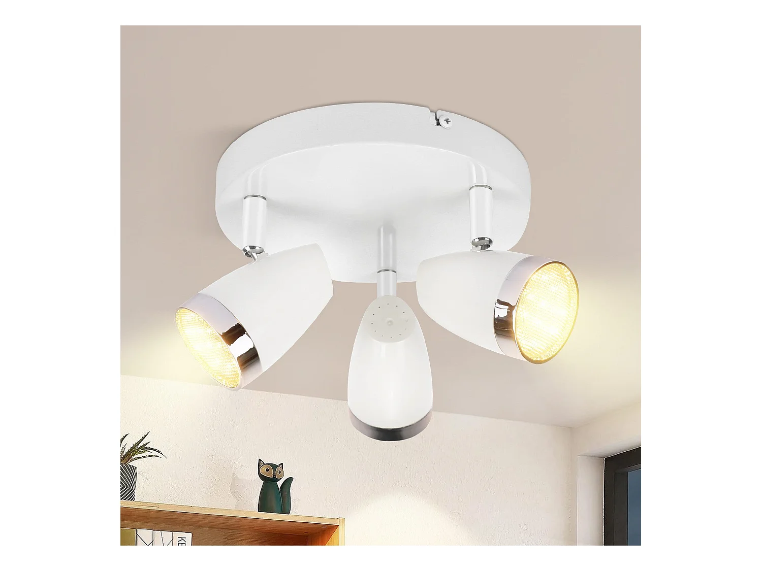 NETTLIFE LED Plafondspot 3 Lampen Modern 4W Wit Warm Wit 3000K