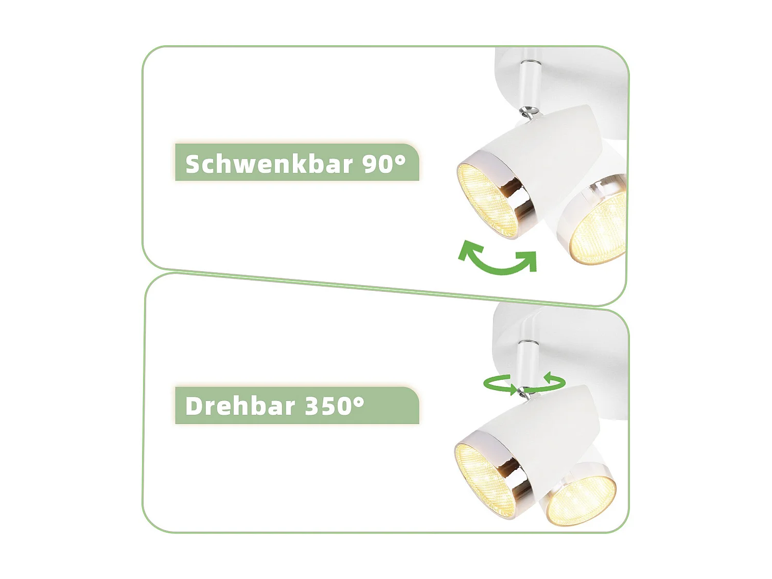 NETTLIFE Spot de plafond LED 3 ampoules moderne 4W blanc blanc chaud 3000K