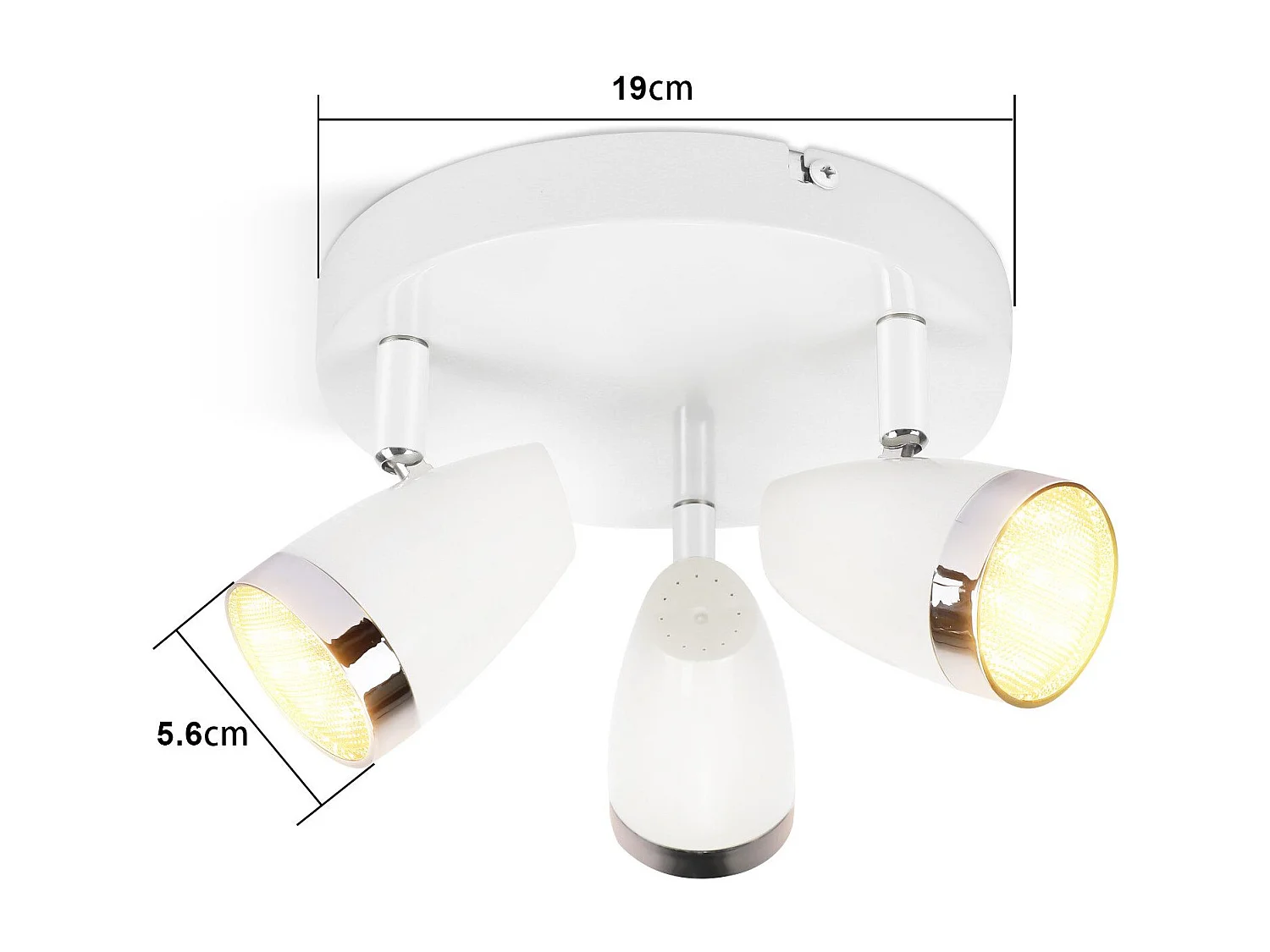 NETTLIFE Spot de plafond LED 3 ampoules moderne 4W blanc blanc chaud 3000K